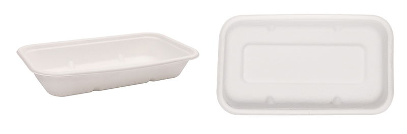 Compostable 750ml 1000ml Sugarcane Bagasse Lunch Tray