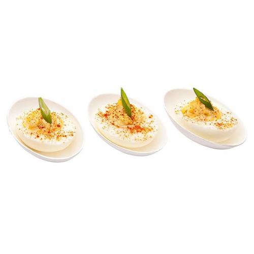 Compostável Mini pratos de sobremesa de cana em formato de ovo