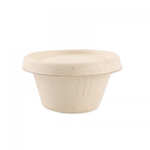 100% Compostable 2 oz Sugarcane Fiber Cup with Lid